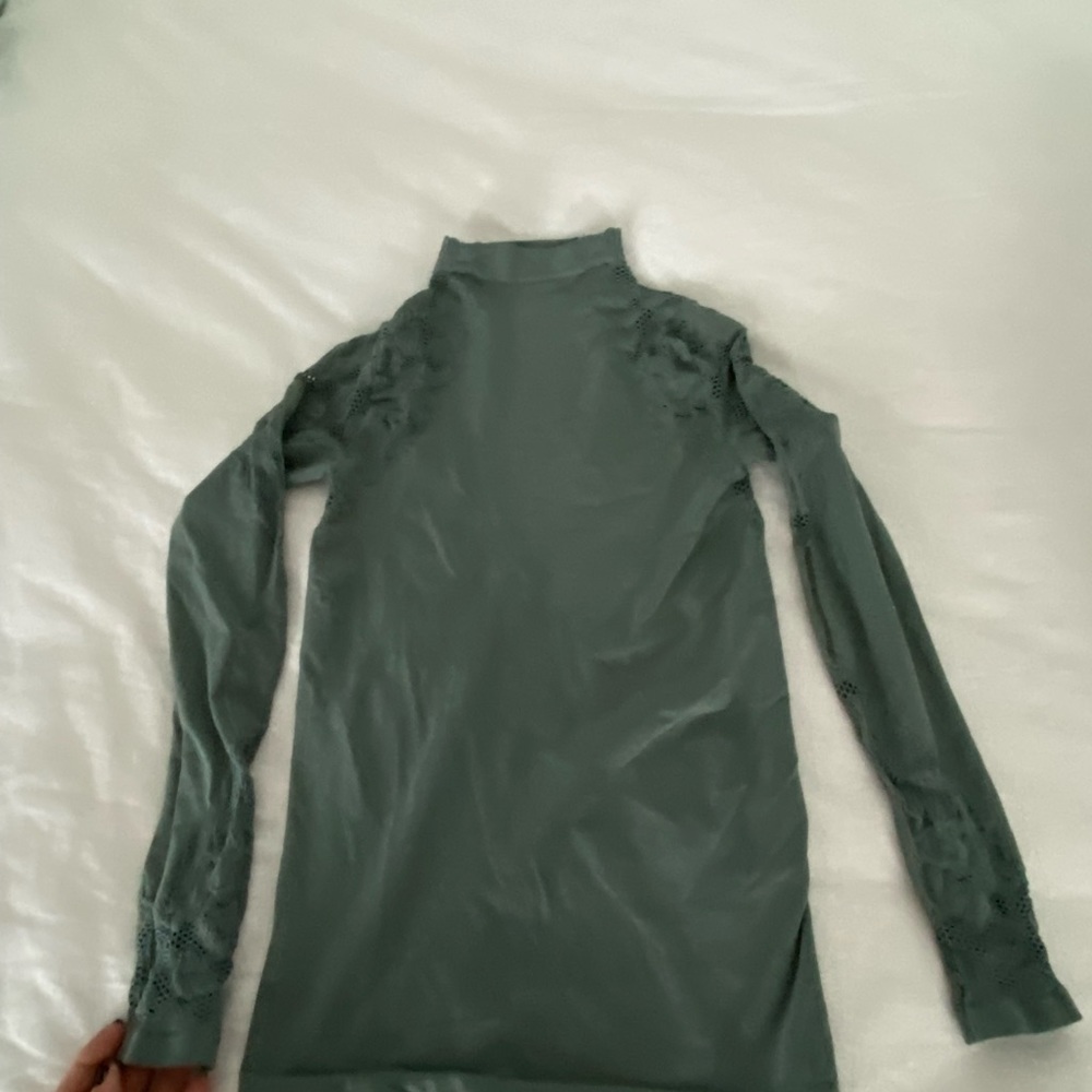 Stretchy fabric mock neck